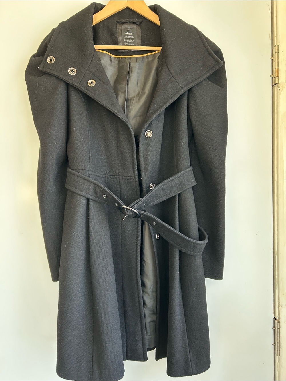 Salsa Black Women's Wool Belted Coat